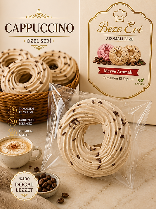 CAPPUCCİNOLU HALKA BEZE- KOLİ İÇİ 50 ADET